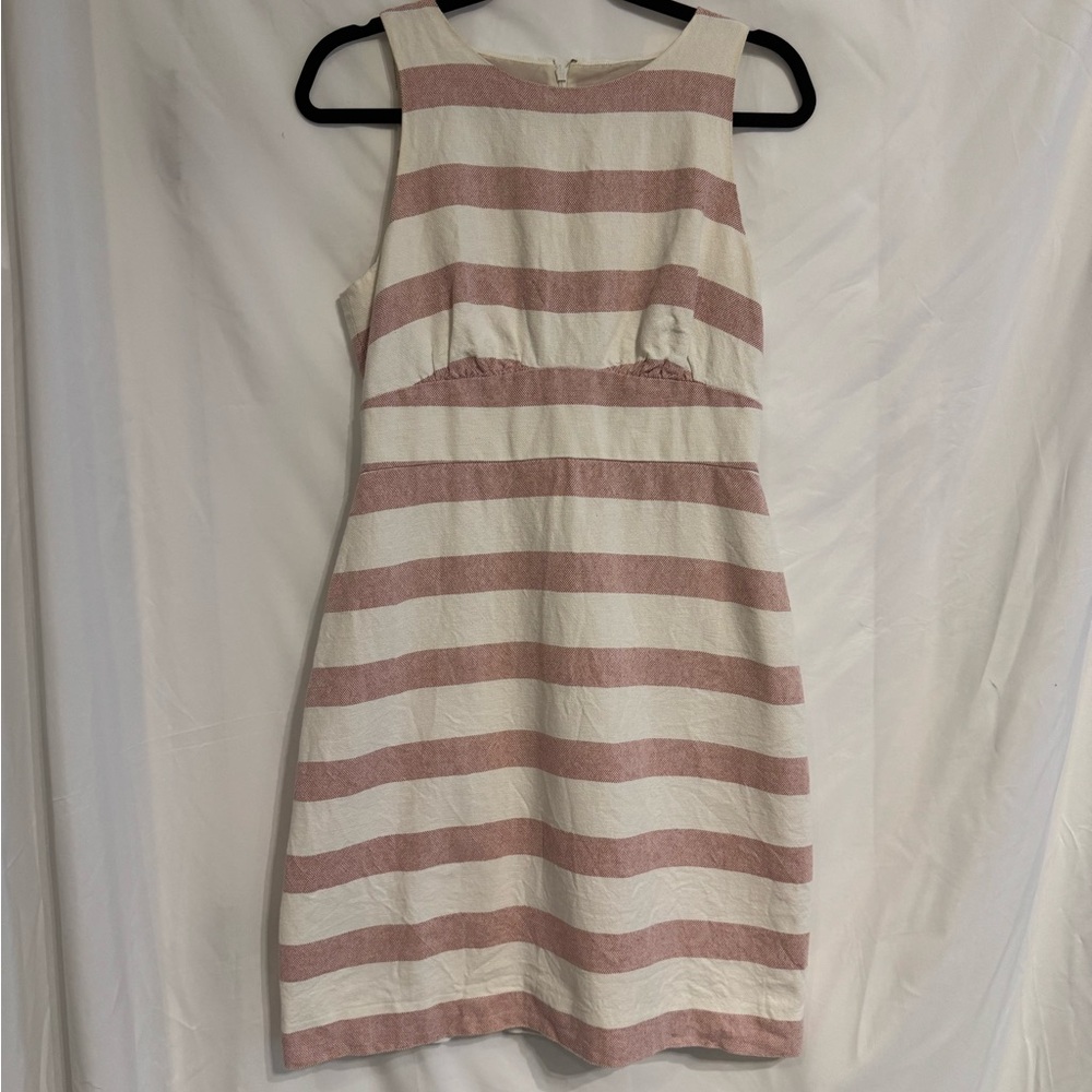 J. Crew Pink and Cream Striped Mini Dress